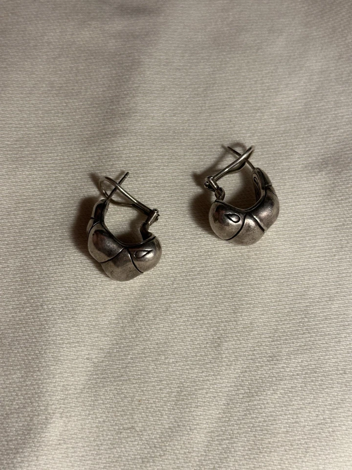 Brincos de bambu vintage ultra raros John Hardy prata esterlina 925 7 - Imagem 3 de 4