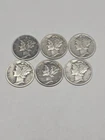 1918, 42, 39, 2-36,  37 Mercury Dimes 90% Silver .