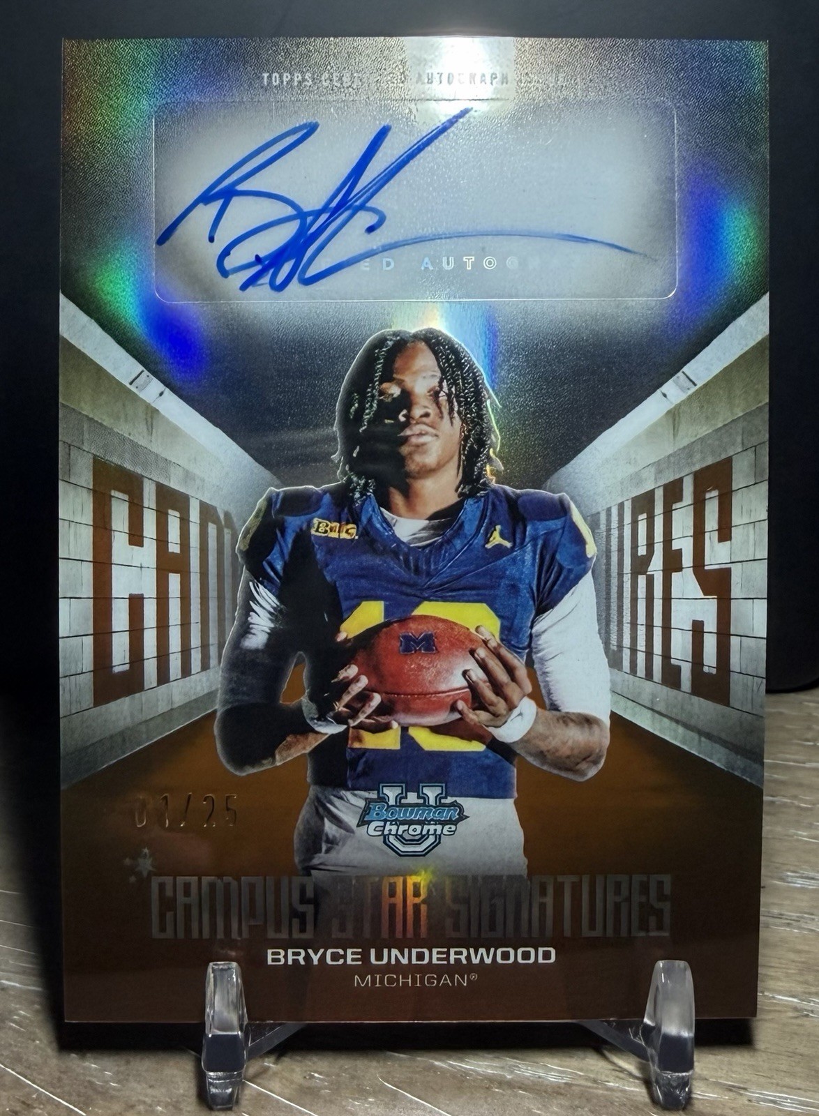 2025 Bowman Chrome U Bryce Underwood Campus Star Signatures Orange Auto /25