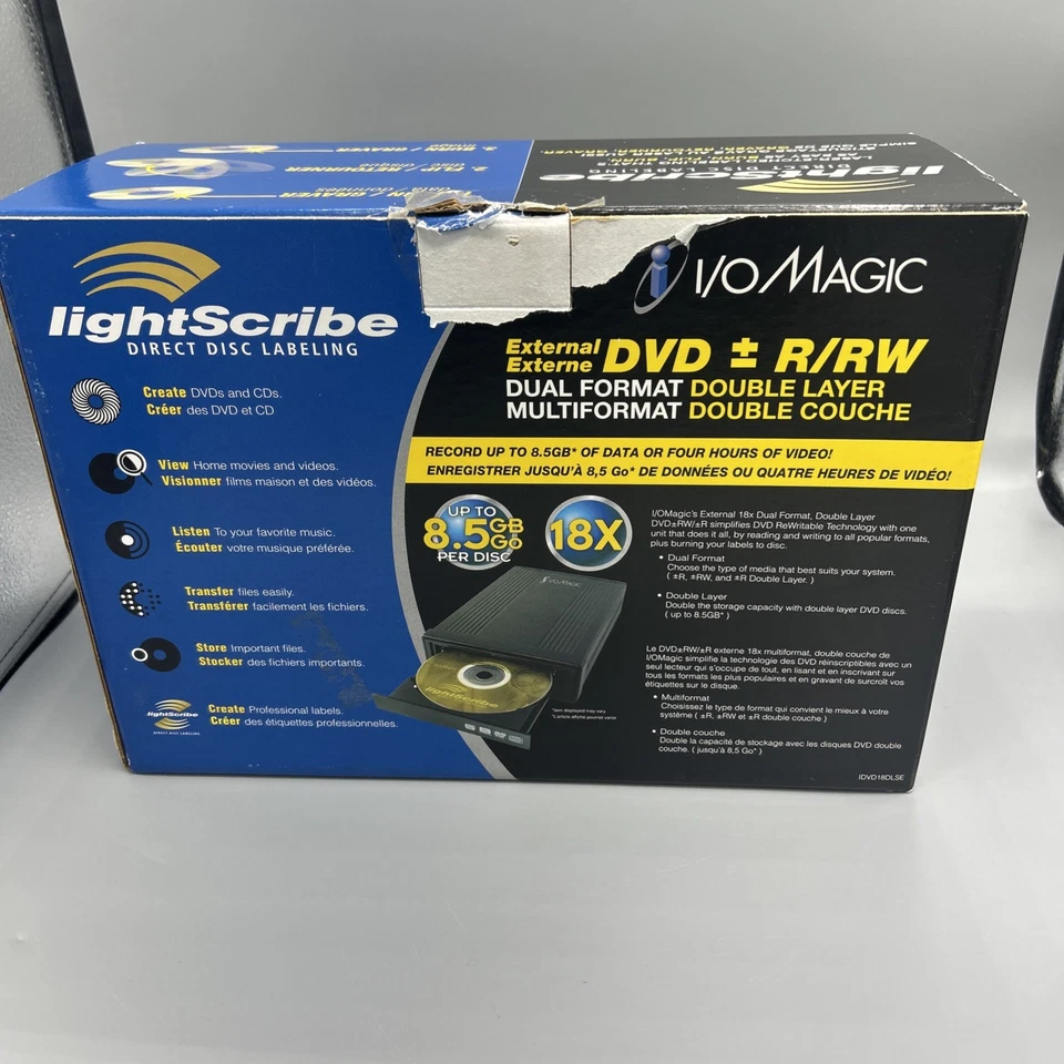 E/S Magic IDVD18DL LightScribe DVD+R/RW 18X DVD disco directo etiqueta NUEVO Foto 3 de 4