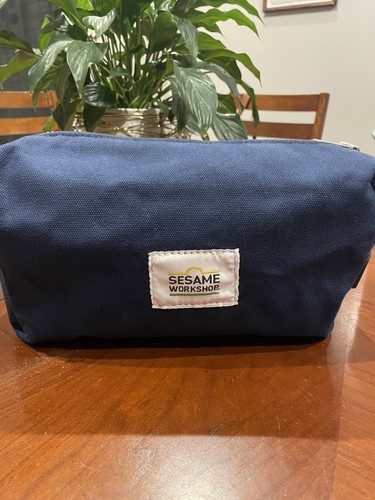 Steele Canvas Dopp Kit. Navy Blue Waxed Canvas With Sesame Workshop Logo. USA.