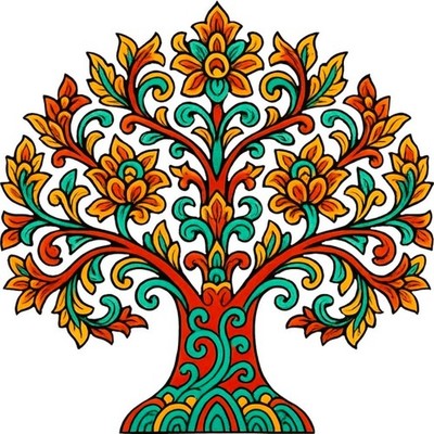30 Custom Artistic Retro Tree Personalized Address Labels