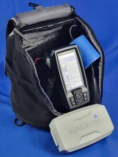 Garmin Striker Plus 4 Portable Ice Fishing Fish Finder Kit w/ Battery & Bag