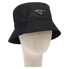 Cappello a secchiello PRADA nylon S nero originale 127060