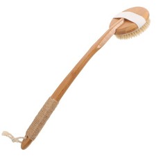 Wooden Bath Brush Body Scrubber with Long Handle Soft Cleaning Shower Back