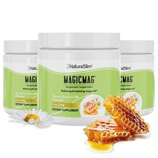 NaturalSlim Magicmag Pure Magnesium Citrate Powder   Anti Stress Drink, 3-Pack