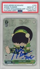 PSA GEM MINT 10 Firmato Jessie Flower Chibi Toph (Foil) (ATLA/WX04)