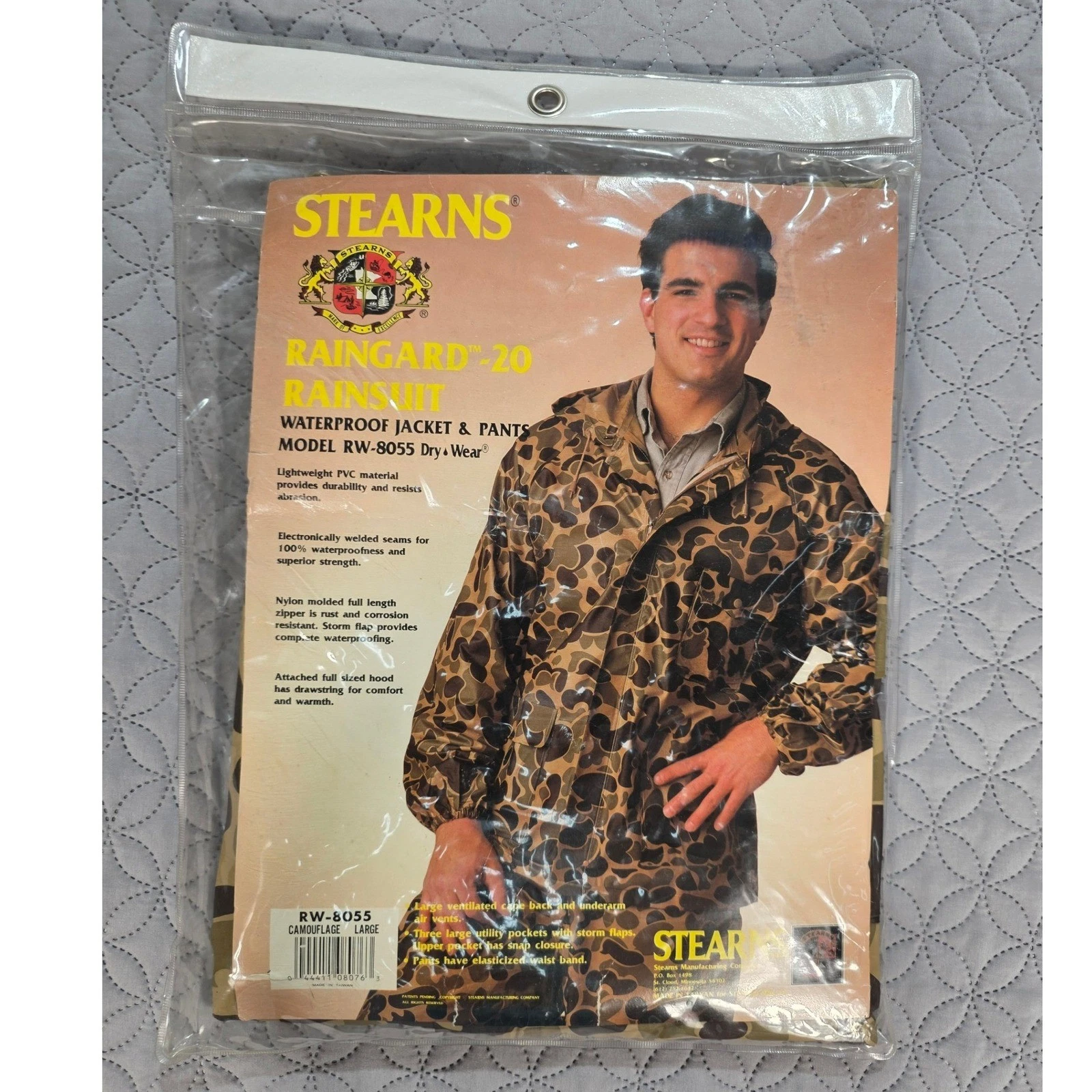 Stearns Raingard-20 Rainsuit Mens Large Camo Waterproof Jacket Pants Set RW-8055
Opens in a new wind