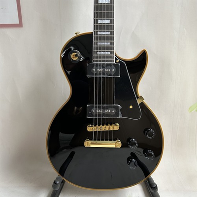 #ad Brand New Custom LP Black Electric Guitar P90 Pickup Fixed Bridge US Shipping $190.80