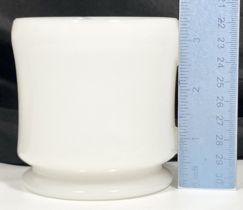 Tazza tazza piedini sapone da barba traslucido opaco vetro latte bianco vintage usata in ottime condizioni - Foto 3 di 12