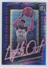 2020 Panini Donruss Optic Lights Out Blue Pulsar Prizm Giannis Antetokounmpo 8em