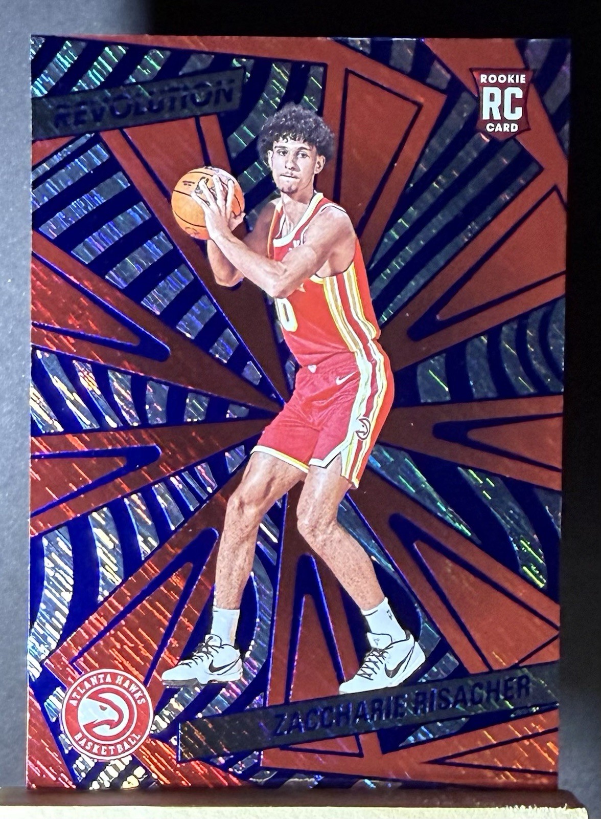 2024-25 Panini Revolution - Rookies Zaccharie Risacher #104 Blue Storm (RC)