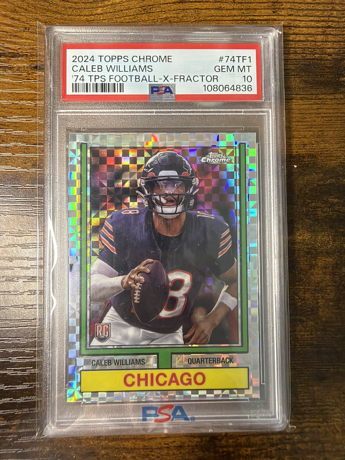 Caleb Williams Topps Chrome 1974 Topps Football #74TF1 X-Fractor