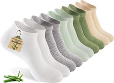 Ultra Thin Ankle Socks for Women, 5 Pairs Bamboo Rayon Low Cut Breathable Seamle