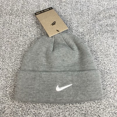 Nike Terra Short Cuff Cuffed Swoosh Beanie Hat Gray Adult One Size OS HF0189-063