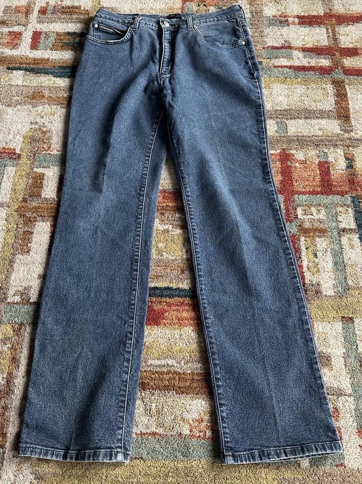 Pantalones de mezclilla para hombre Valentino Jeans azul pierna recta talla 34 ajuste 32X31 Foto 2 de 4