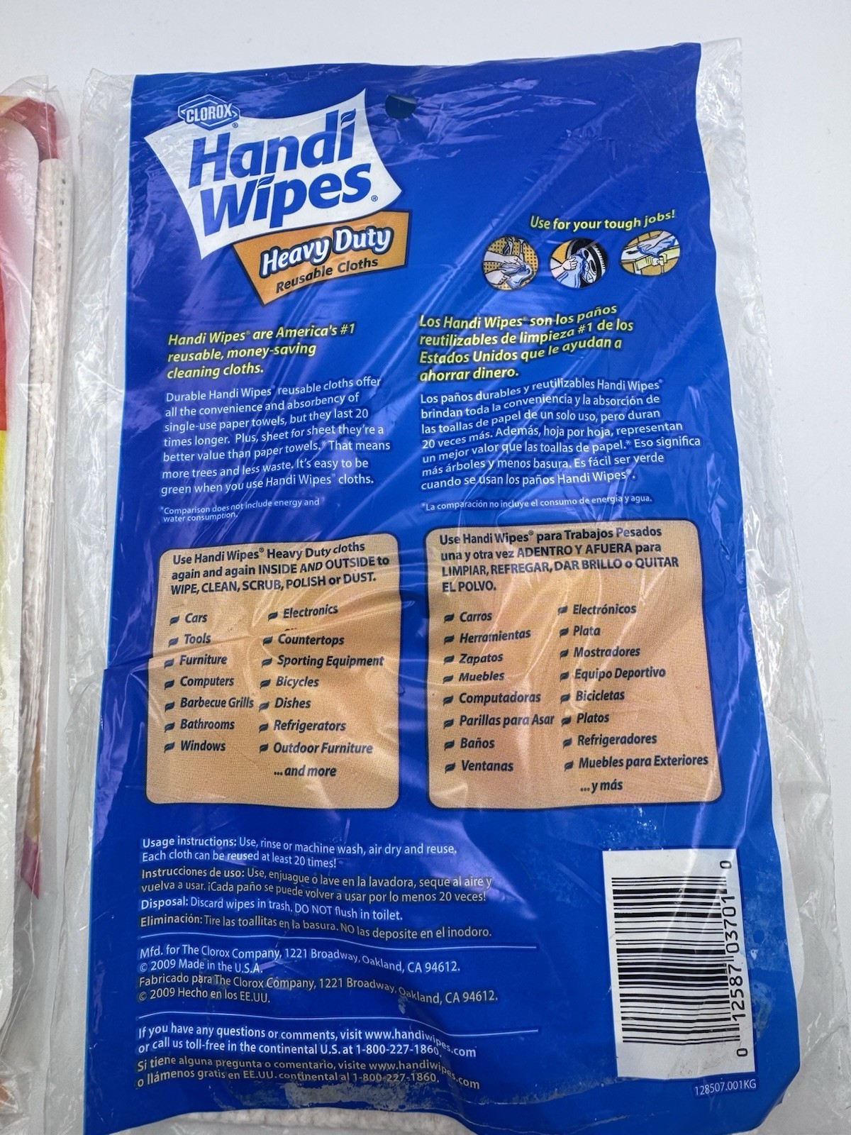Clorox Handi Heavy Wipes Heavy Duty Reusable Cloths x2 Pks 3 Cloths Each Pack