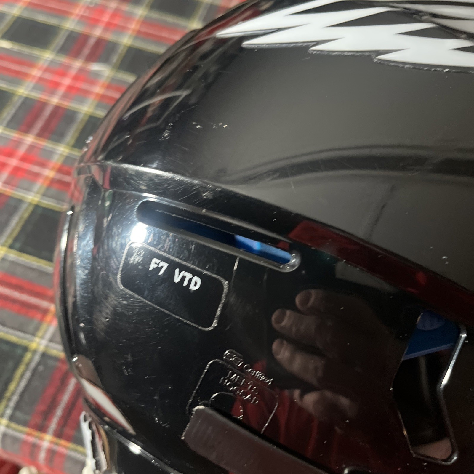 Philadelphia Eagles Alternate Black schutt f7 vtd adult football Helmet Xl