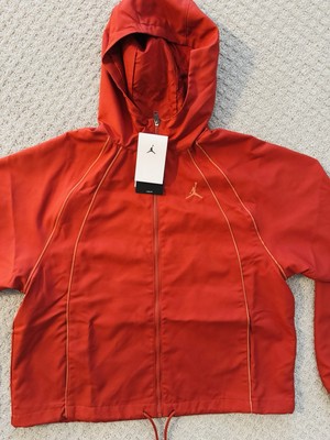 NWT Nike Women s Air Jordan Woven Lined, Dune Red, Jacket Sz Small FD7869-615