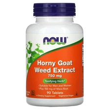 Now Foods Horny Goat Weed Extract 750 mg 90 Tablets GMP Quality Assured, Vegan,