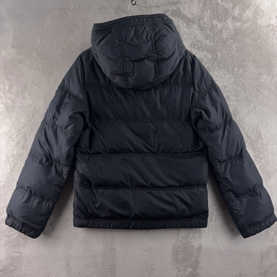 Chaqueta Abercrombie & Fitch Puffer Kempshall Para Hombre Talla Mediana Abrigo con Capucha Negro Foto 2 de 4