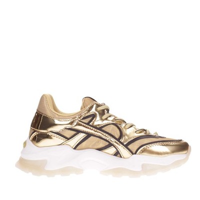 John Richmond Damen-Sneaker aus Kunstleder Gold 20127