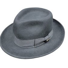 Scala Classico Wool Felt Fedora Hat Black Four Seasons Mens Medium 1921 Classico