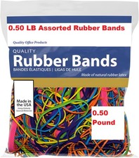 Rubber Bands Assorted Sizes 0.5 lb Bag   Strong Elastic Bands for Home, Offic...