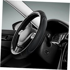 Car Steering Wheel Cover - Microfiber Leather Steering Wheel Wrap Sports Black