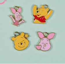 Lot Cartoon Pig Bear Metal Charms DIY Earring Keychain Jewelry Making Pendants