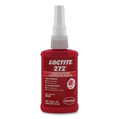 272  Threadlocker, High Temp/High Strength, 50 mL, Up to 1-1/2 in Thread, Red