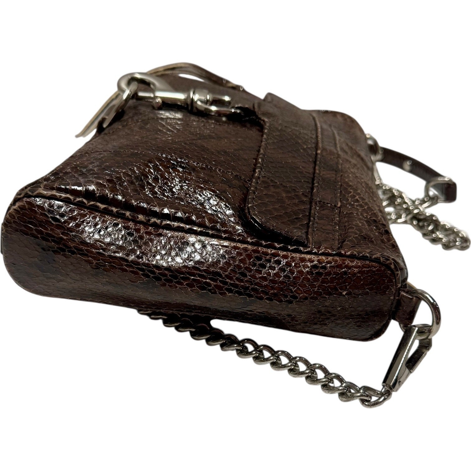 Rebecca Minkoff MAC Leather Python Snakeskin Brow… - image 6