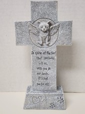 Pet Grave Marker Cat Outdoor Cross Headstone, Remembrance Gift