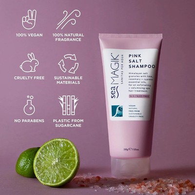 Sea Magik Shampoo Natural - SLS Free, Volume & Shine with Pink Salt GIANT 400g