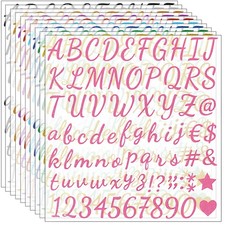 790 Pieces 10 Sheets Self Adhesive Glitter Alphabet Letter Stickers for Class...