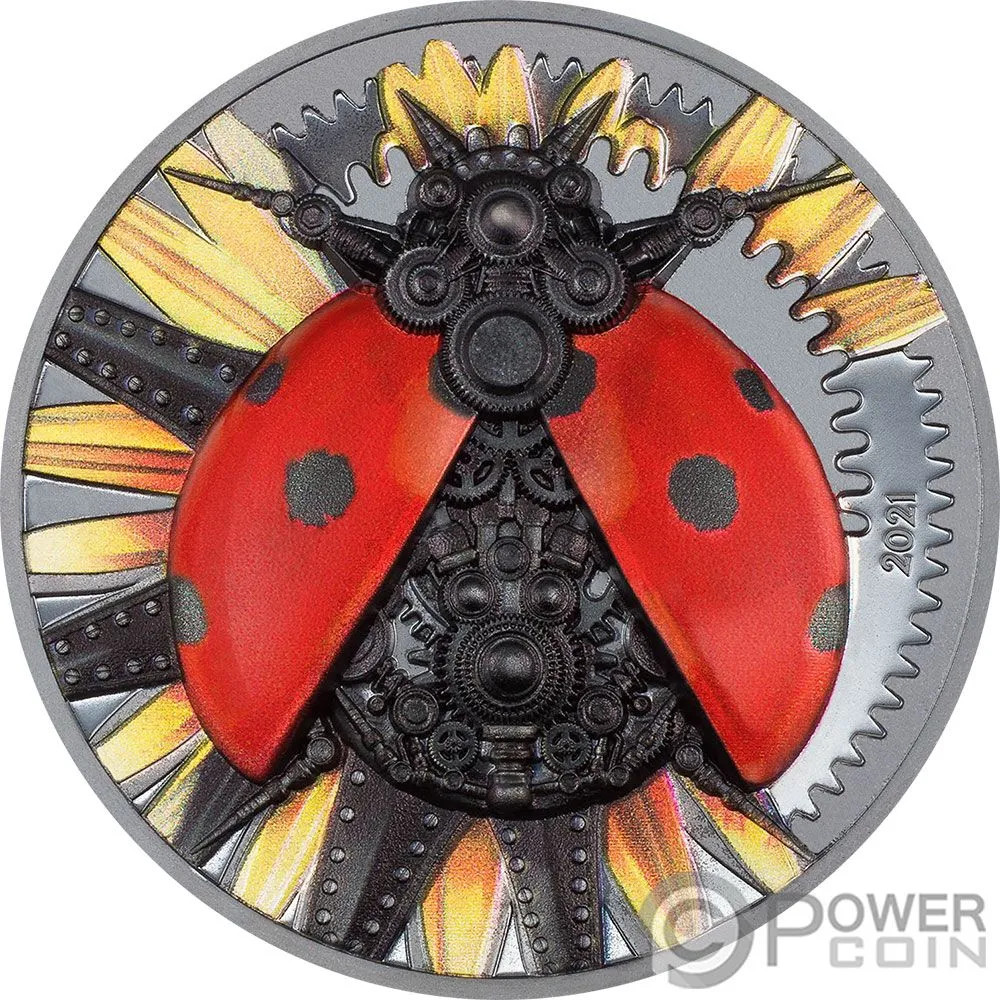 MECHANICAL LADYBUG Clockwork Evolution 3 Oz Silver 2000