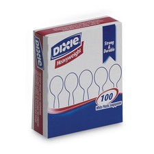 Dixie SH207 Plastic Heavyweight Soup Spoons - White 100/Box New