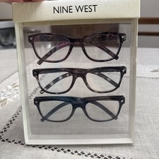 NIB Nine West 2.00 Readers Women  s 3 Pack Premium Reading Glasses Multi-Color