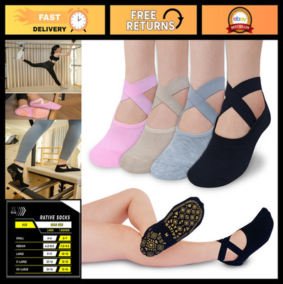 Anti-Slip Barre Yoga Pilates Hospital Socks with Grips for Men & Women - Non-Ski