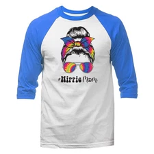 Hippy Mom Funny Joke Humor Humorous Novelty 3/4 Sleeve Raglan