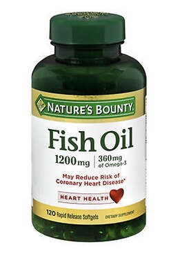 Nature's Bounty Omega 3 Fish Oil 1200mg Softgels 120 Pieces.