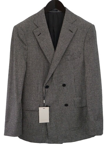 n*o様 Euro Vintage Tweed Coat Double Brea ZARA TEXTURED DOUBLE BREASTED BLAZER TWEED CHECK JACKET PEARL
