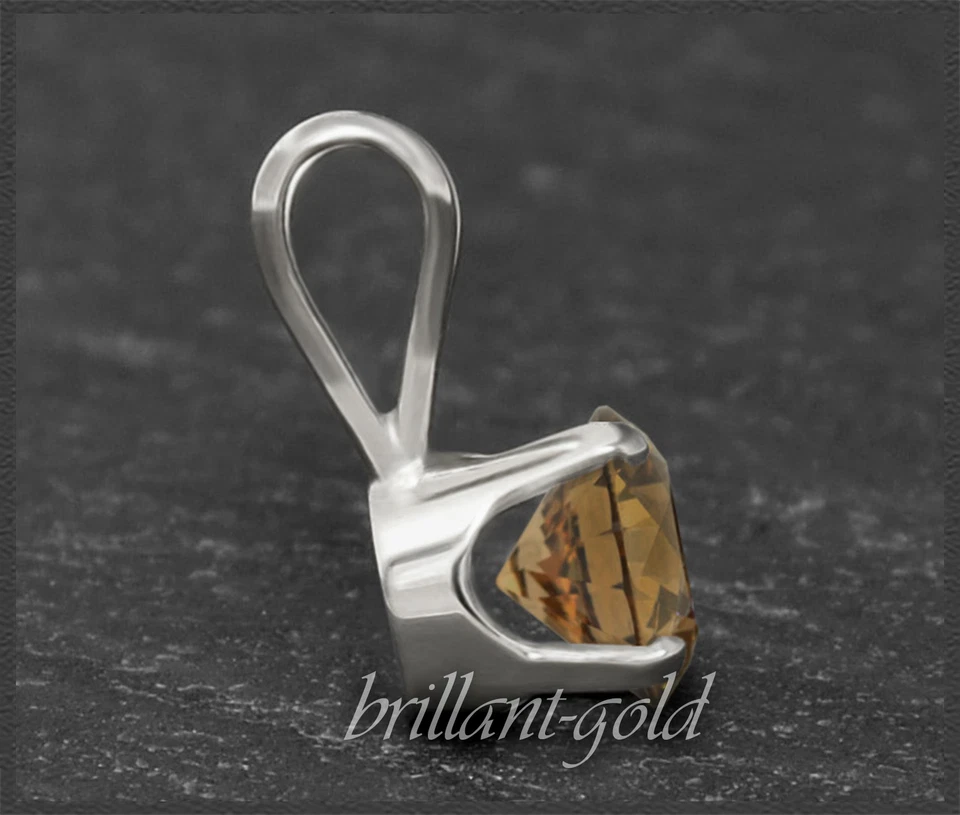 Diamant Anhänger mit 0,55ct aus 585 Gold, Brillant in Cognac Chamapgner, Neu - Bild 2 von 4
