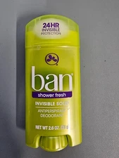 6 PACK Ban Invisible Solid Shower Fresh Antiperspirant Deodorant 2.6 oz