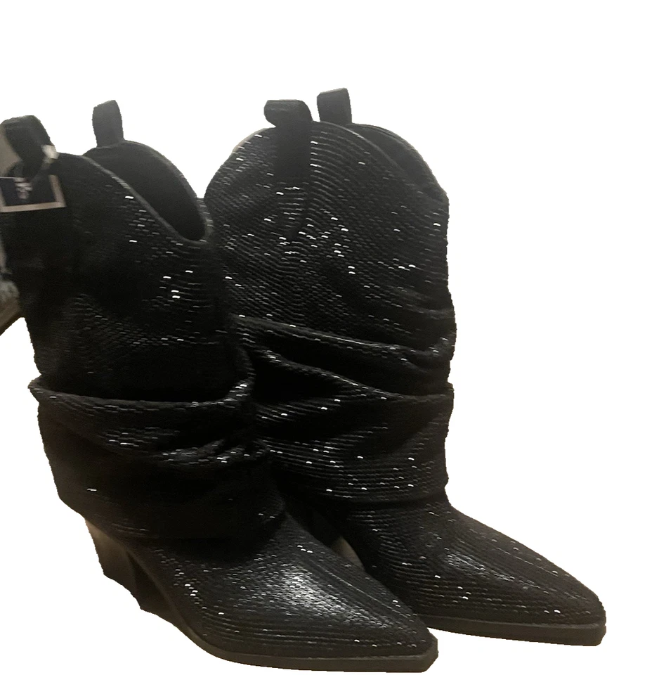 Женские ковбойские сапоги Jessica Simpson Gemorra с черными стразами - 9 М - Изображение 2 из 4