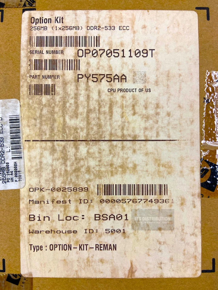 PY575AA I GENUINE New Sealed HP 256MB DDR2 SDRAM Memory Module 256MB ECC - Image 2 of 4