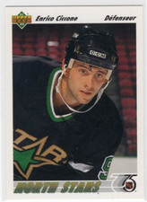 Enrico Ciccone 91-92 Upper Deck Hockey French Base #51 Minnesota North Stars