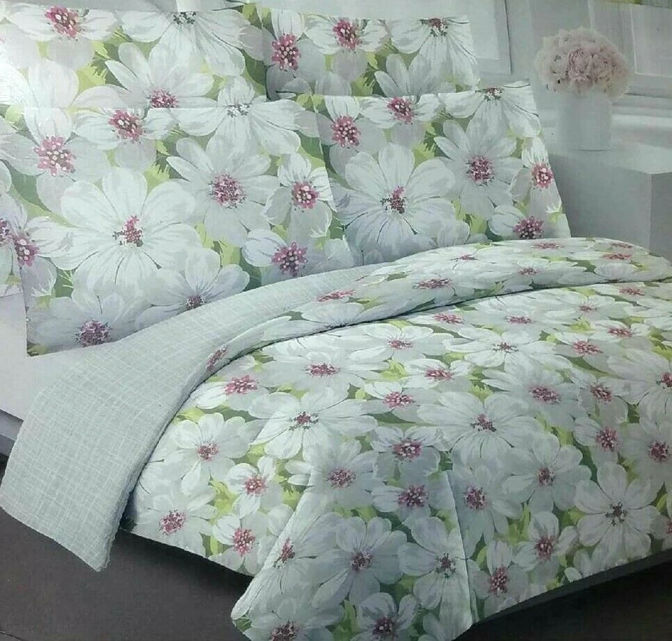 JUEGO DE EDREDÓN FLORAL 3 PIEZAS DKNY DONNA KARAN KING ¡NUEVO! CÁSCARA 100% ALGODÓN 107x92 Foto 3 de 4