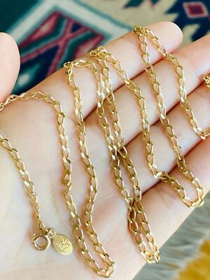 14kt Gold über 925 Sterling Gliedkette Halskette 24''''