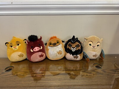 Squishmallows The Lion King 7  Plush COMPLETE SET Simba Nala Scar Pumbaa Timon